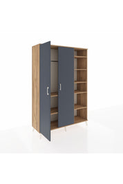 Hyperion Dolap 7 Raflı 2 Kapaklı Tek Askılı 132x44x195 Çam-Antrasit/Aytaşı