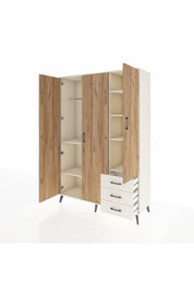 Hyperion Dolap 6 Raflı 3 Çekmeceli Tek Askılı 132x44x195 Aytaşı-Çam/Aytaşı