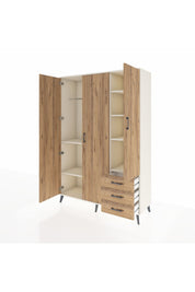 Hyperion Dolap 6 Raflı 3 Çekmeceli Tek Askılı 132x44x195 Aytaşı-Çam/Çam