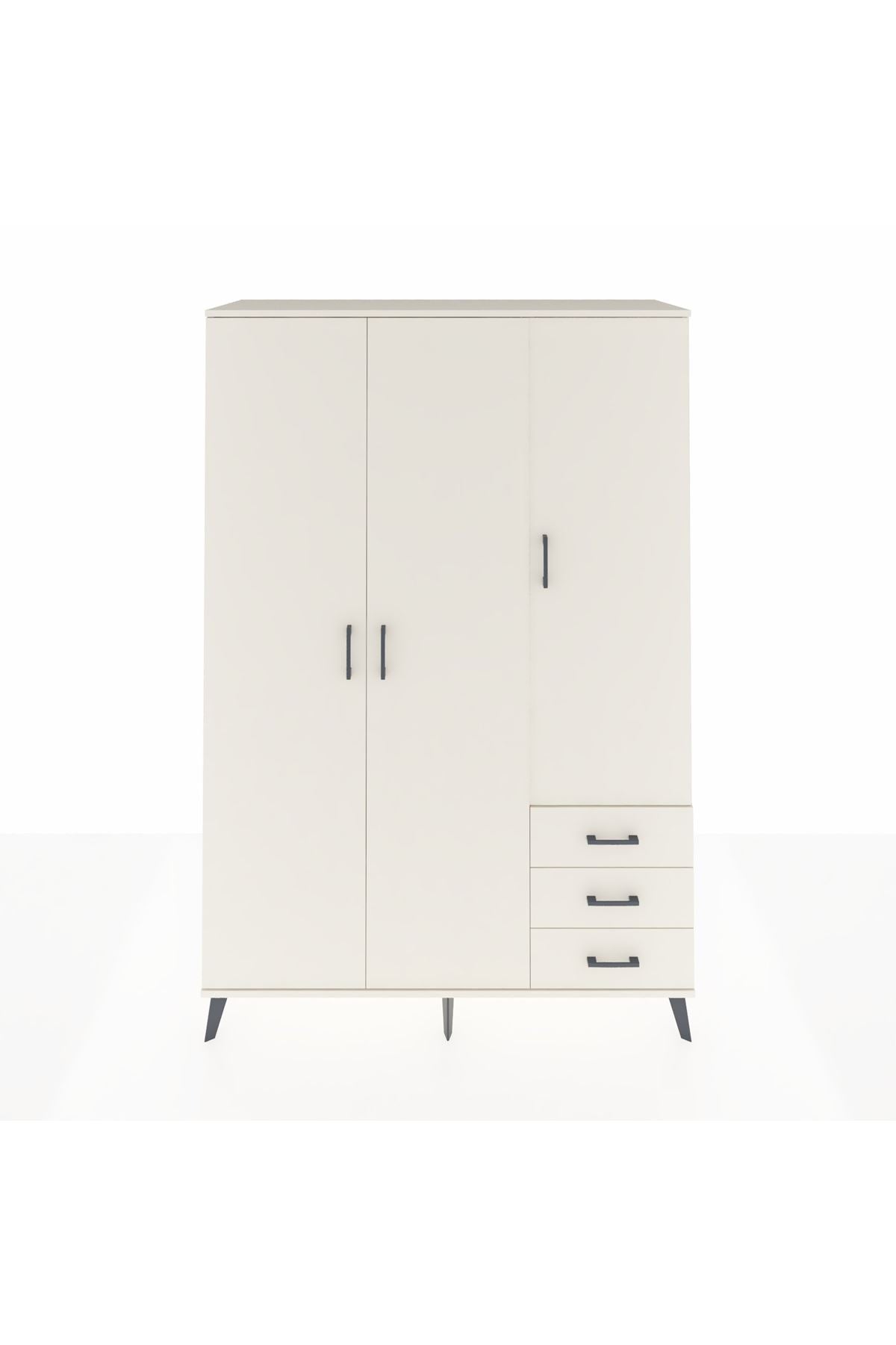 Hyperion Dolap 6 Raflı 3 Çekmeceli Tek Askılı 132x44x195 Aytaşı-Aytaşı/Aytaşı