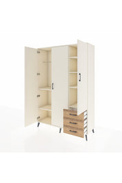 Hyperion Dolap 6 Raflı 3 Çekmeceli Tek Askılı 132x44x195 Aytaşı-Aytaşı/Çam