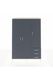 Hyperion Dolap 6 Raflı 3 Çekmeceli Tek Askılı 132x44x195 Aytaşı-Antrasit/Antrasit