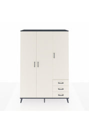 Hyperion Dolap 6 Raflı 3 Çekmeceli Tek Askılı 132x44x195 Antrasit-Aytaşı/Aytaşı