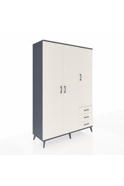 Hyperion Dolap 6 Raflı 3 Çekmeceli Tek Askılı 132x44x195 Antrasit-Aytaşı/Aytaşı