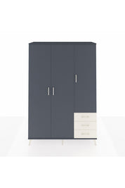 Hyperion Dolap 6 Raflı 3 Çekmeceli Tek Askılı 132x44x195 Antrasit-Antrasit/Aytaşı