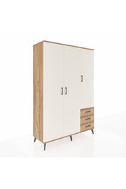 Hyperion Dolap 6 Raflı 3 Çekmeceli Tek Askılı 132x44x195 Çam-Aytaşı/Çam