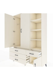 Hyperion Dolap 5 Raflı 4 Çekmeceli Tek Askılı 132x44x195 Aytaşı-Aytaşı/Aytaşı