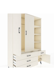 Hyperion Dolap 5 Raflı 4 Çekmeceli Tek Askılı 132x44x195 Aytaşı-Aytaşı/Aytaşı