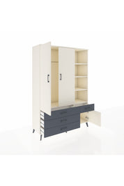 Hyperion Dolap 5 Raflı 4 Çekmeceli Tek Askılı 132x44x195 Aytaşı-Aytaşı/Antrasit