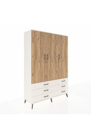 Hyperion Dolap 5 Raflı 6 Çekmeceli Tek Askılı 132x44x195 Aytaşı-Çam/Aytaşı