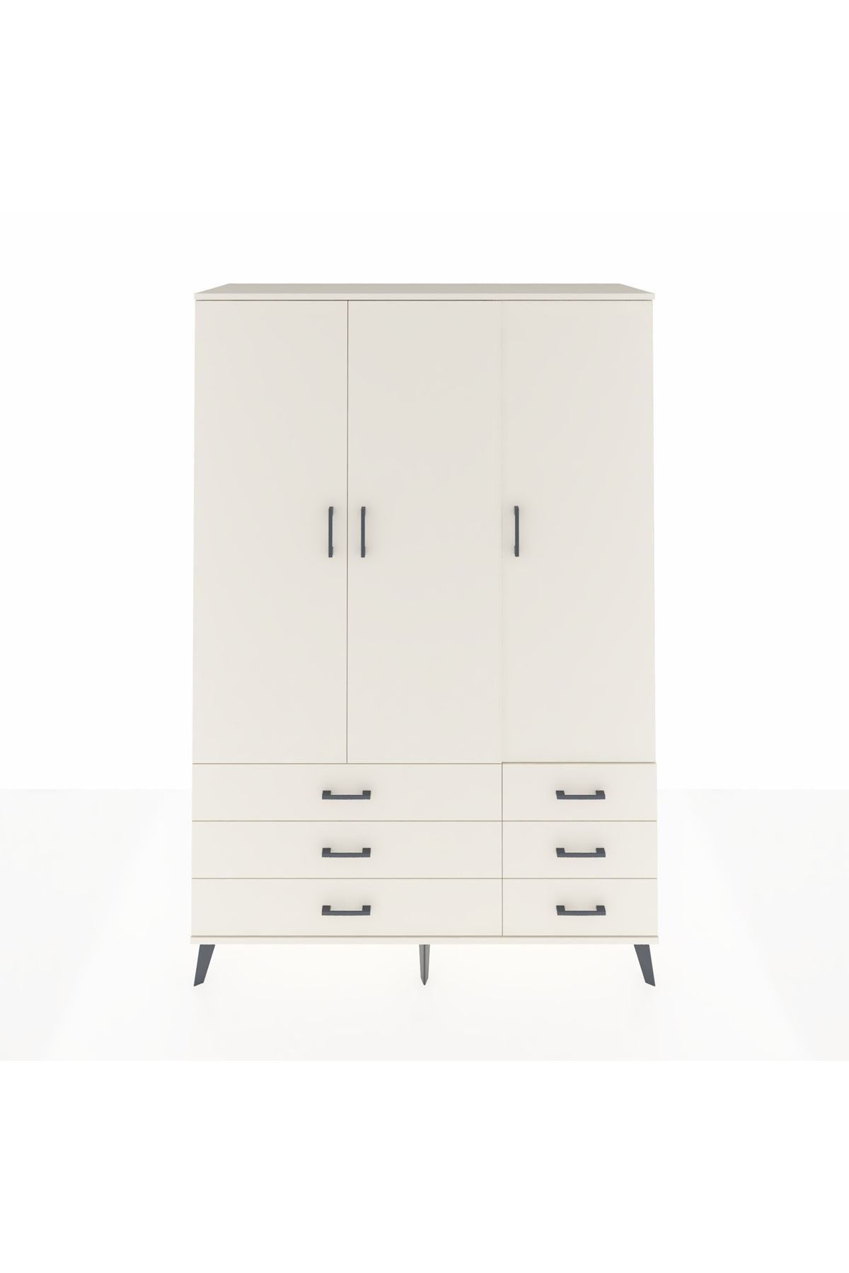 Hyperion Dolap 5 Raflı 6 Çekmeceli Tek Askılı 132x44x195 Aytaşı-Aytaşı/Aytaşı