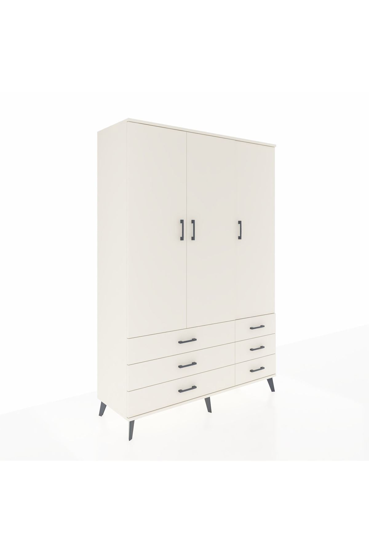 Hyperion Dolap 5 Raflı 6 Çekmeceli Tek Askılı 132x44x195 Aytaşı-Aytaşı/Aytaşı