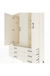 Hyperion Dolap 5 Raflı 6 Çekmeceli Tek Askılı 132x44x195 Aytaşı-Aytaşı/Aytaşı