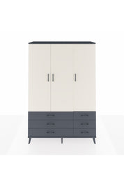 Hyperion Dolap 5 Raflı 6 Çekmeceli Tek Askılı 132x44x195 Antrasit-Aytaşı/Antrasit