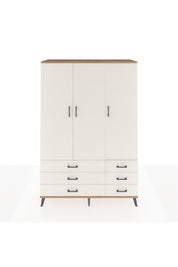 Hyperion Dolap 5 Raflı 6 Çekmeceli Tek Askılı 132x44x195 Çam-Aytaşı/Aytaşı