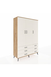 Hyperion Dolap 5 Raflı 6 Çekmeceli Tek Askılı 132x44x195 Çam-Aytaşı/Aytaşı