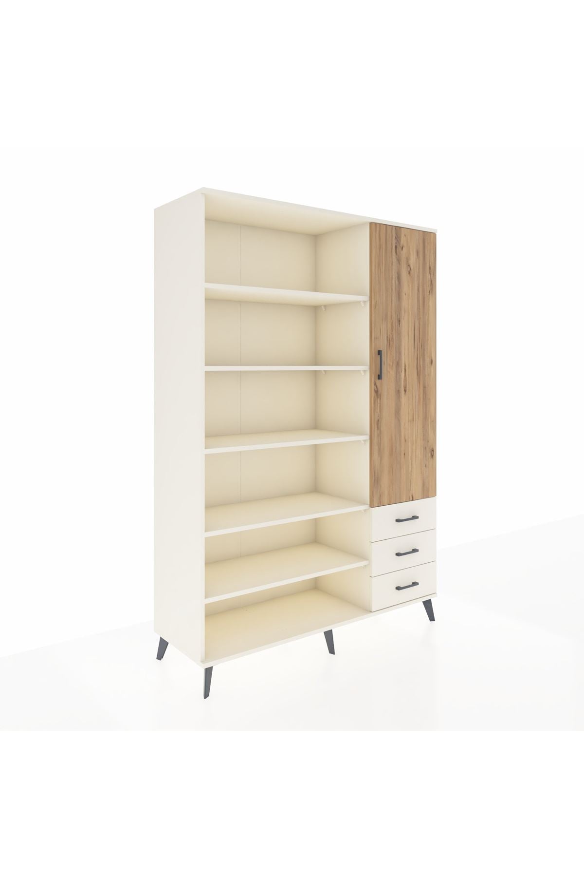 Hyperion Dolap 9 Raflı 3 Çekmeceli Tek Kapaklı  132x44x195 Aytaşı-Çam/Aytaşı