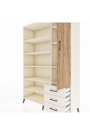 Hyperion Dolap 9 Raflı 3 Çekmeceli Tek Kapaklı  132x44x195 Aytaşı-Çam/Aytaşı
