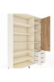 Hyperion Dolap 9 Raflı 3 Çekmeceli Tek Kapaklı  132x44x195 Aytaşı-Çam/Aytaşı