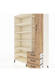 Hyperion Dolap 9 Raflı 3 Çekmeceli Tek Kapaklı  132x44x195 Aytaşı-Çam/Çam