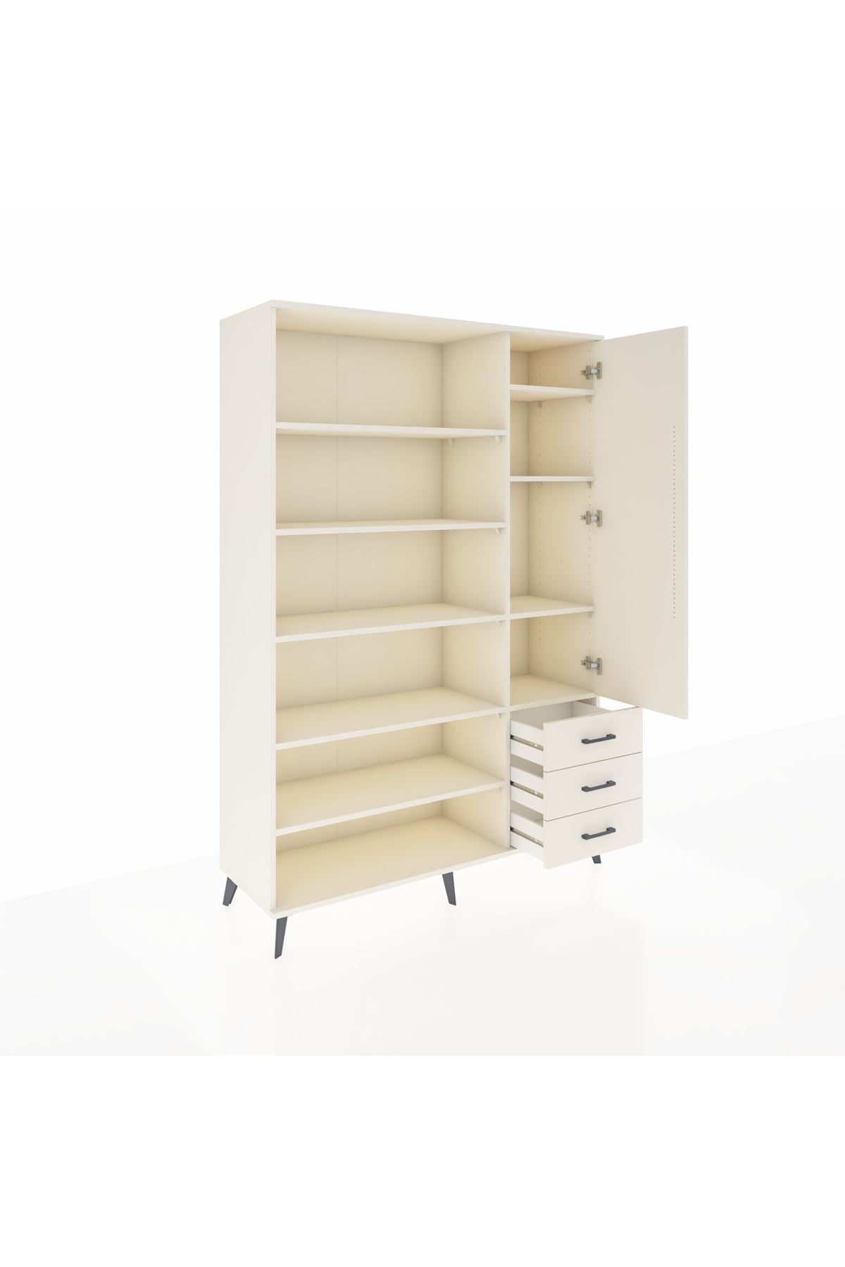 Hyperion Dolap 9 Raflı 3 Çekmeceli Tek Kapaklı  132x44x195 Aytaşı-Aytaşı/Aytaşı