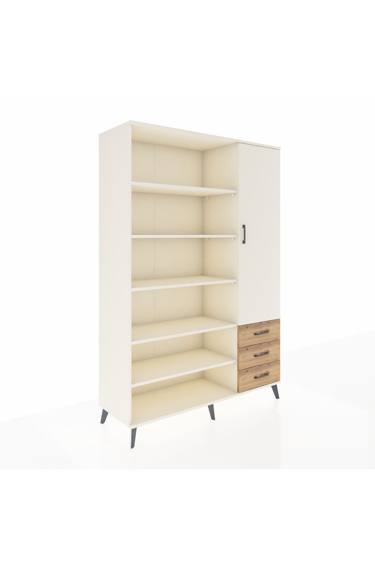 Hyperion Dolap 9 Raflı 3 Çekmeceli Tek Kapaklı  132x44x195 Aytaşı-Aytaşı/Çam