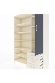 Hyperion Dolap 9 Raflı 3 Çekmeceli Tek Kapaklı  132x44x195 Aytaşı-Antrasit/Aytaşı