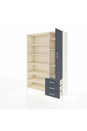 Hyperion Dolap 9 Raflı 3 Çekmeceli Tek Kapaklı  132x44x195 Aytaşı-Antrasit/Antrasit