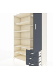 Hyperion Dolap 9 Raflı 3 Çekmeceli Tek Kapaklı  132x44x195 Aytaşı-Antrasit/Antrasit