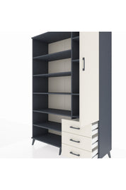 Hyperion Dolap 9 Raflı 3 Çekmeceli Tek Kapaklı  132x44x195 Antrasit-Aytaşı/Aytaşı