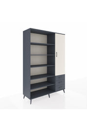 Hyperion Dolap 9 Raflı 3 Çekmeceli Tek Kapaklı  132x44x195 Antrasit-Aytaşı/Antrasit