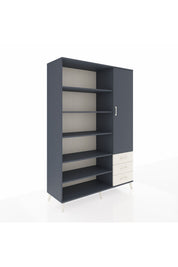 Hyperion Dolap 9 Raflı 3 Çekmeceli Tek Kapaklı  132x44x195 Antrasit-Antrasit/Aytaşı