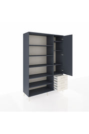 Hyperion Dolap 9 Raflı 3 Çekmeceli Tek Kapaklı  132x44x195 Antrasit-Antrasit/Aytaşı
