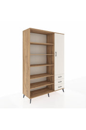 Hyperion Dolap 9 Raflı 3 Çekmeceli Tek Kapaklı  132x44x195 Çam-Aytaşı/Aytaşı