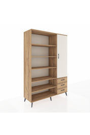 Hyperion Dolap 9 Raflı 3 Çekmeceli Tek Kapaklı  132x44x195 Çam-Aytaşı/Çam