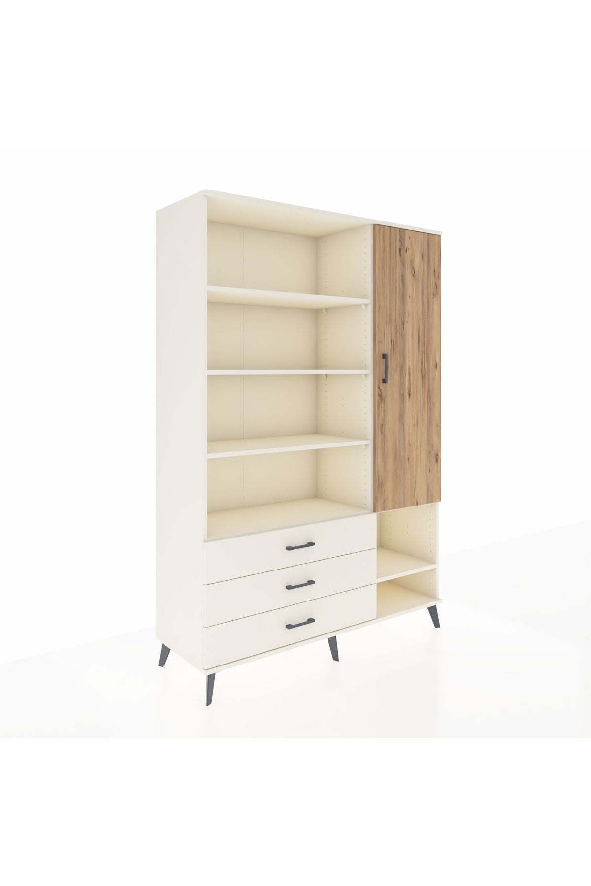 Hyperion Dolap 9 Raflı 3 Çekmeceli Tek Kapaklı  132x44x195 Aytaşı-Çam/Aytaşı