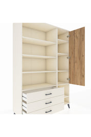 Hyperion Dolap 9 Raflı 3 Çekmeceli Tek Kapaklı  132x44x195 Aytaşı-Çam/Aytaşı
