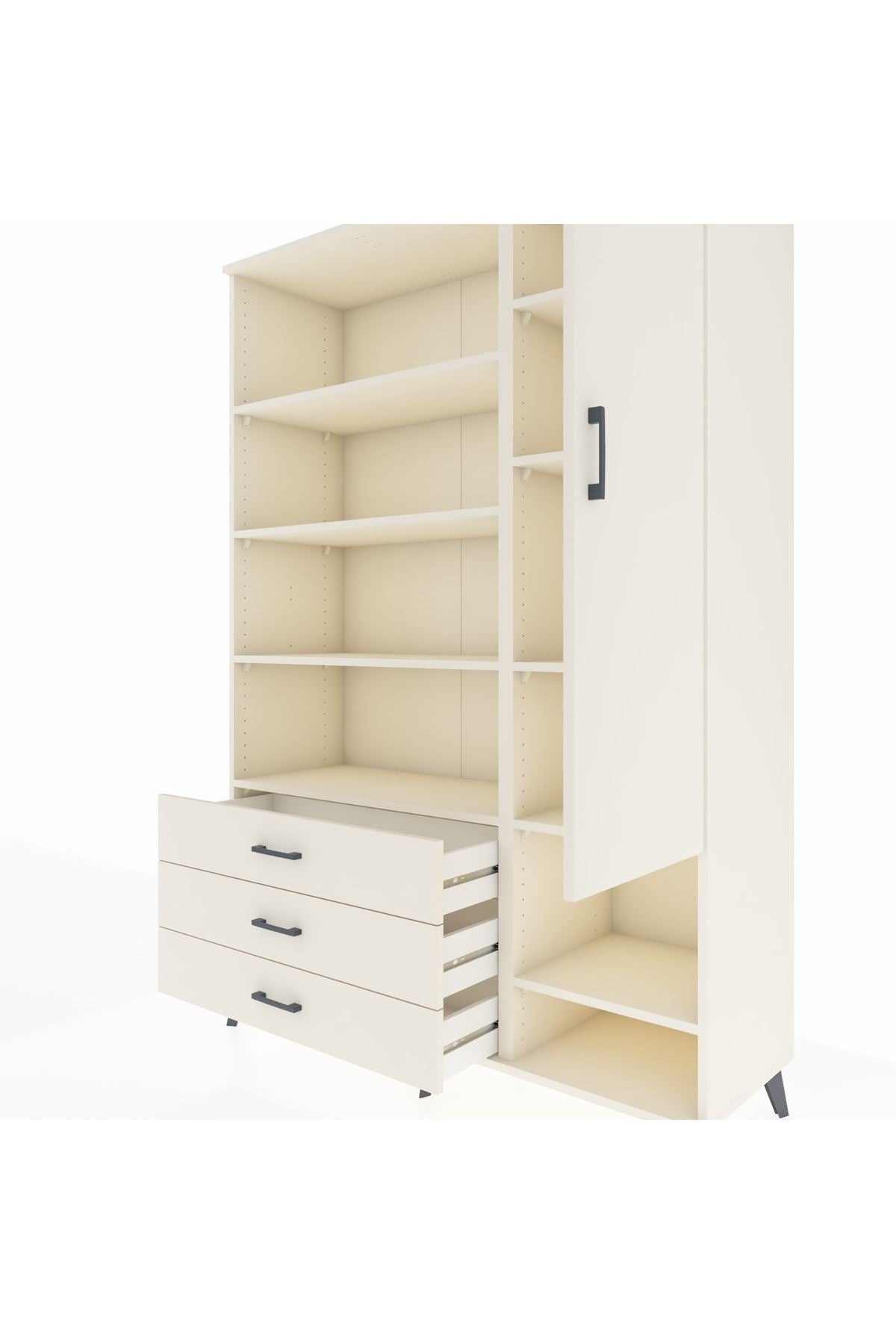 Hyperion Dolap 9 Raflı 3 Çekmeceli Tek Kapaklı  132x44x195 Aytaşı-Aytaşı/Aytaşı