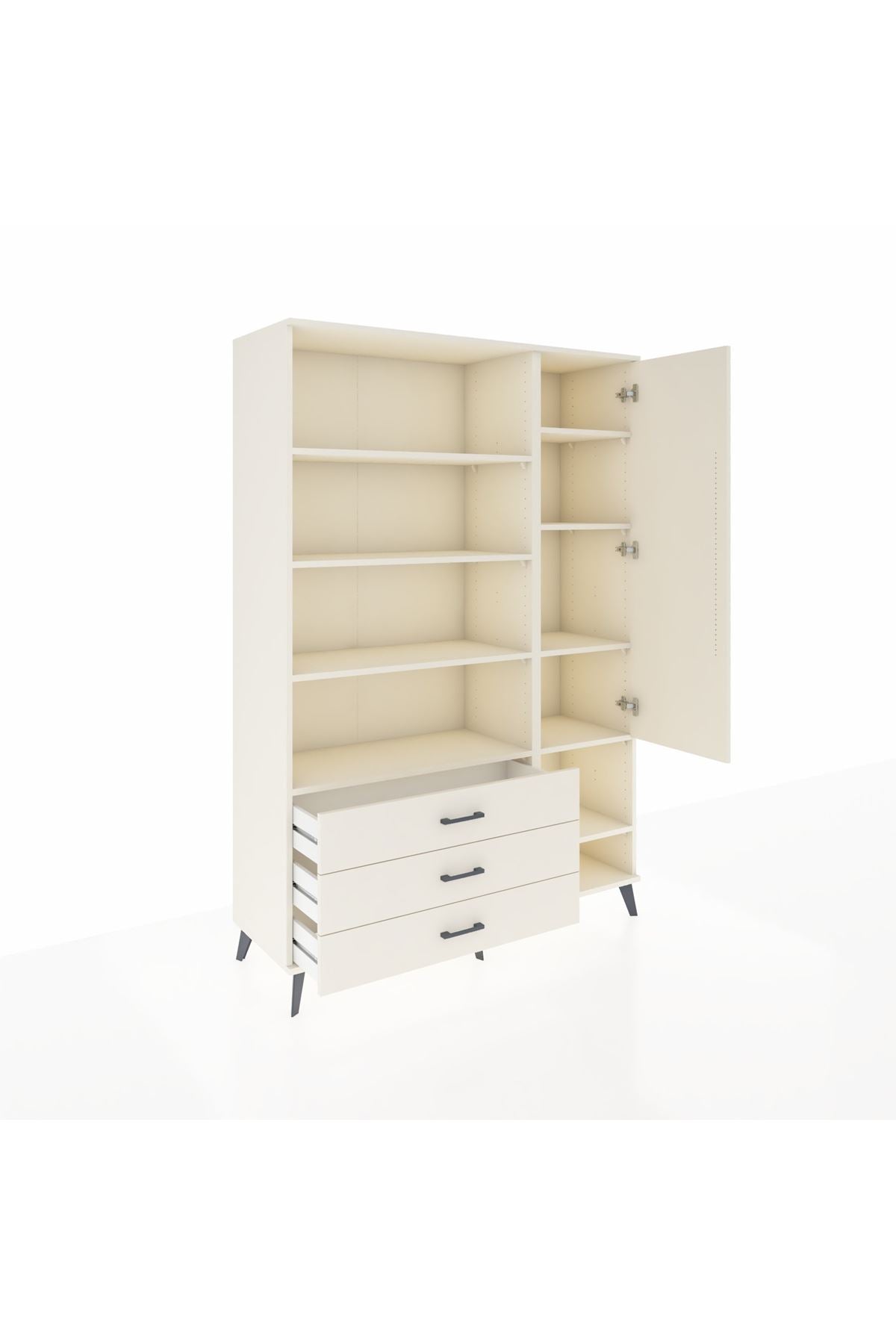 Hyperion Dolap 9 Raflı 3 Çekmeceli Tek Kapaklı  132x44x195 Aytaşı-Aytaşı/Aytaşı