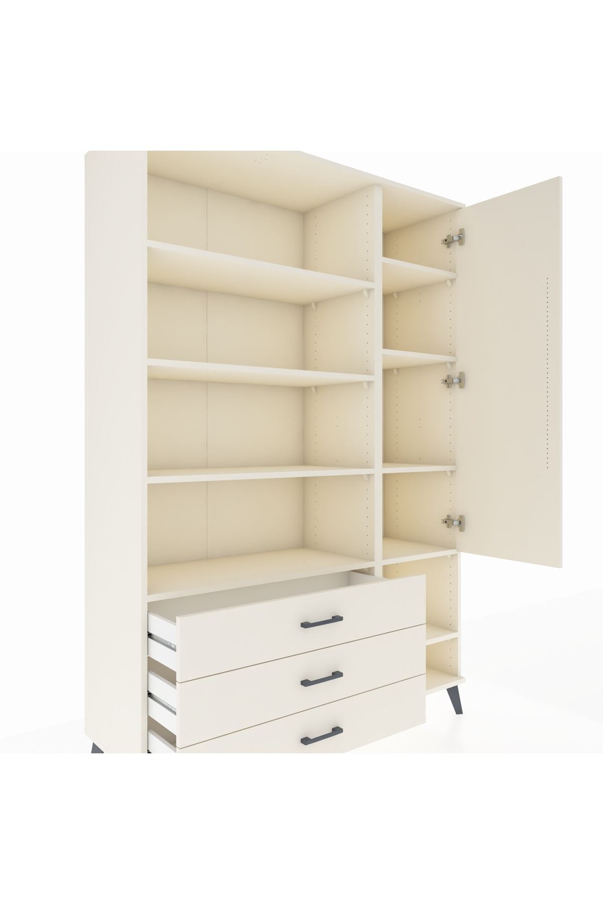 Hyperion Dolap 9 Raflı 3 Çekmeceli Tek Kapaklı  132x44x195 Aytaşı-Aytaşı/Aytaşı