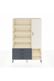 Hyperion Dolap 9 Raflı 3 Çekmeceli Tek Kapaklı  132x44x195 Aytaşı-Aytaşı/Antrasit