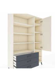 Hyperion Dolap 9 Raflı 3 Çekmeceli Tek Kapaklı  132x44x195 Aytaşı-Aytaşı/Antrasit