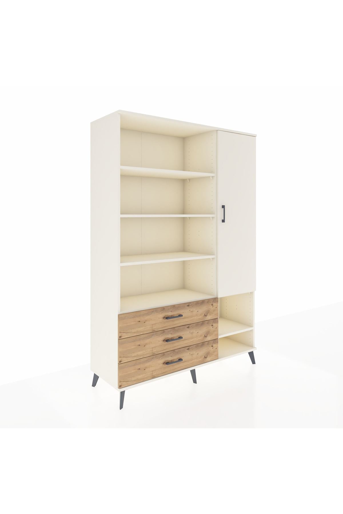 Hyperion Dolap 9 Raflı 3 Çekmeceli Tek Kapaklı  132x44x195 Aytaşı-Aytaşı/Çam