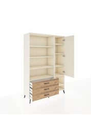 Hyperion Dolap 9 Raflı 3 Çekmeceli Tek Kapaklı  132x44x195 Aytaşı-Aytaşı/Çam