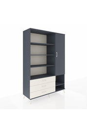 Hyperion Dolap 9 Raflı 3 Çekmeceli Tek Kapaklı  132x44x195 Antrasit-Antrasit/Aytaşı