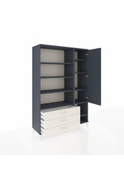 Hyperion Dolap 9 Raflı 3 Çekmeceli Tek Kapaklı  132x44x195 Antrasit-Antrasit/Aytaşı