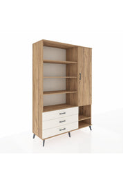 Hyperion Dolap 9 Raflı 3 Çekmeceli Tek Kapaklı  132x44x195 Çam-Çam/Aytaşı