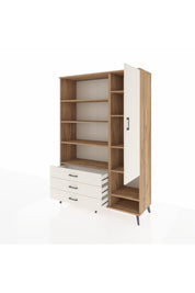 Hyperion Dolap 9 Raflı 3 Çekmeceli Tek Kapaklı  132x44x195 Çam-Aytaşı/Aytaşı