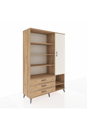 Hyperion Dolap 9 Raflı 3 Çekmeceli Tek Kapaklı  132x44x195 Çam-Aytaşı/Çam