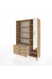 Hyperion Dolap 9 Raflı 3 Çekmeceli Tek Kapaklı  132x44x195 Çam-Aytaşı/Çam
